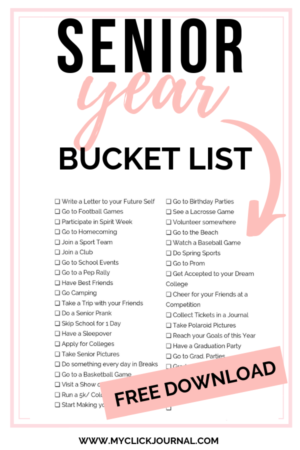 Senior Year Bucket List Things To Do In Senior Year Myclickjournal