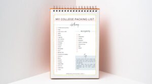 college packing list printable mockup